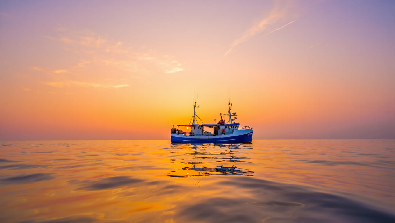 Fishing Boat at Sunrise